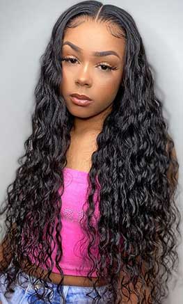 loose deep wave closure wig 24 inch