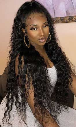 loose deep wave closure wig 32 inch