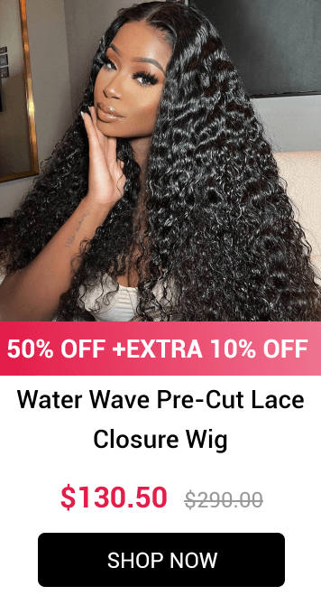  TR 50% OFF EXTRA 10% OFF Water Wave Pre-Cut Lace Closure Wig $130.50 Rizelag N0l 