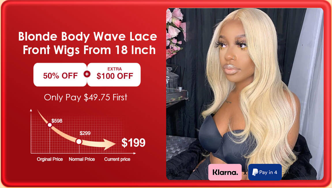 Blonde Body Wave Lace  Front Wigs From 18 Inch